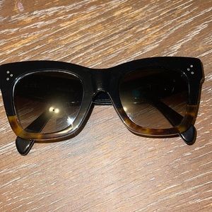 Celine tortoise and black car eye sunglasses